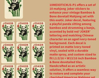 Vintage Mahjong Joker Stickers: Bamboo & Bone Tile Decals