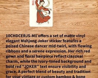 Mahjong Vinyl Stickers – Variety of Chinese Decals on Bone-Inspired Background
