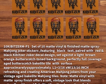 Kibitzer Mahjong Joker Stickers- Set Of 10 Stickers