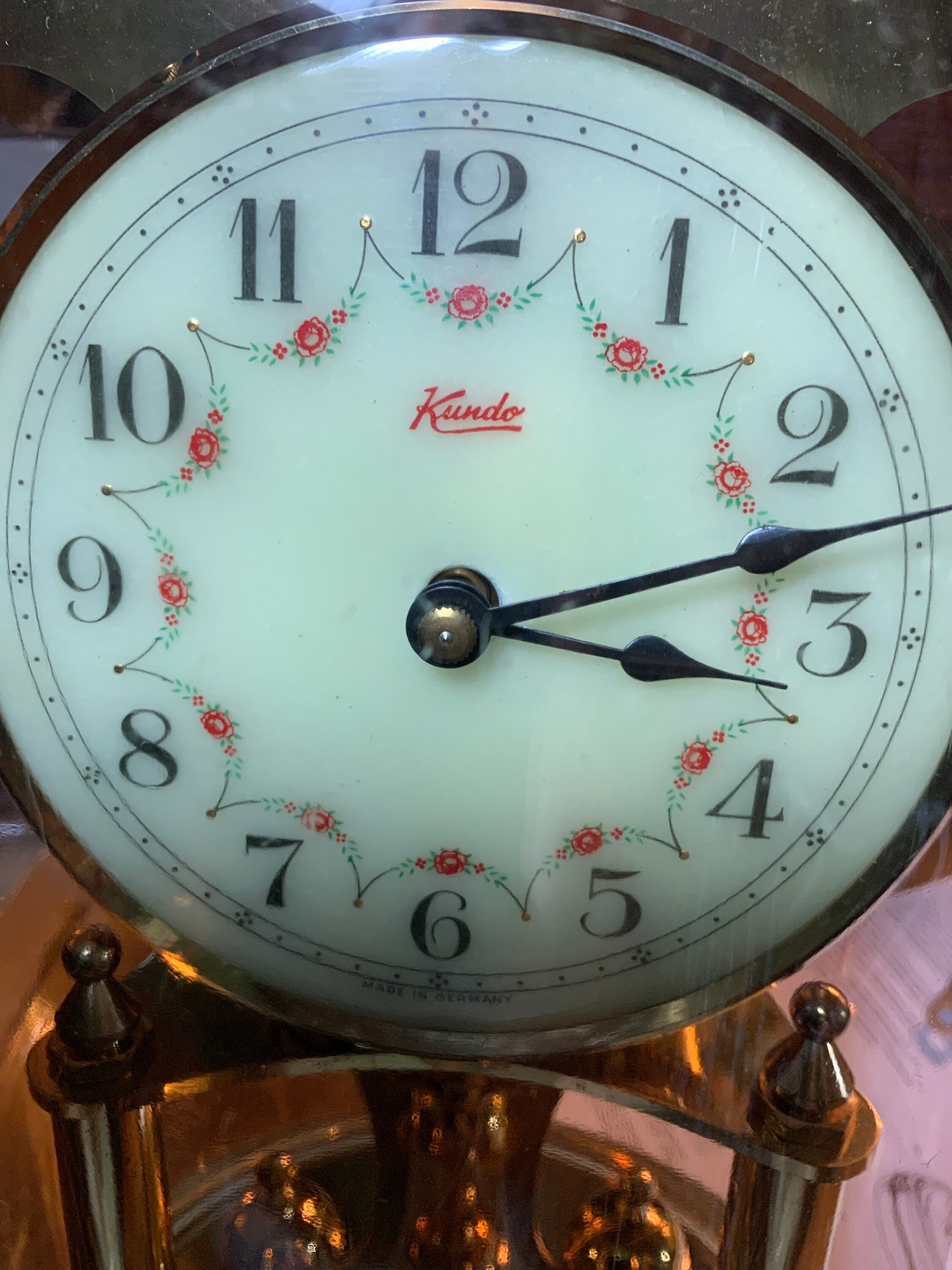 Vintage Kundo 400 Day Anniversary Clock Germany Plastic Dome K&O Trade