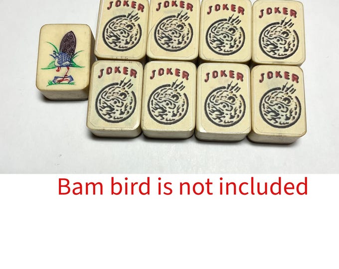8 Vintage Mahjong Bamboo & Bone Joker Stickered Tiles - Etsy