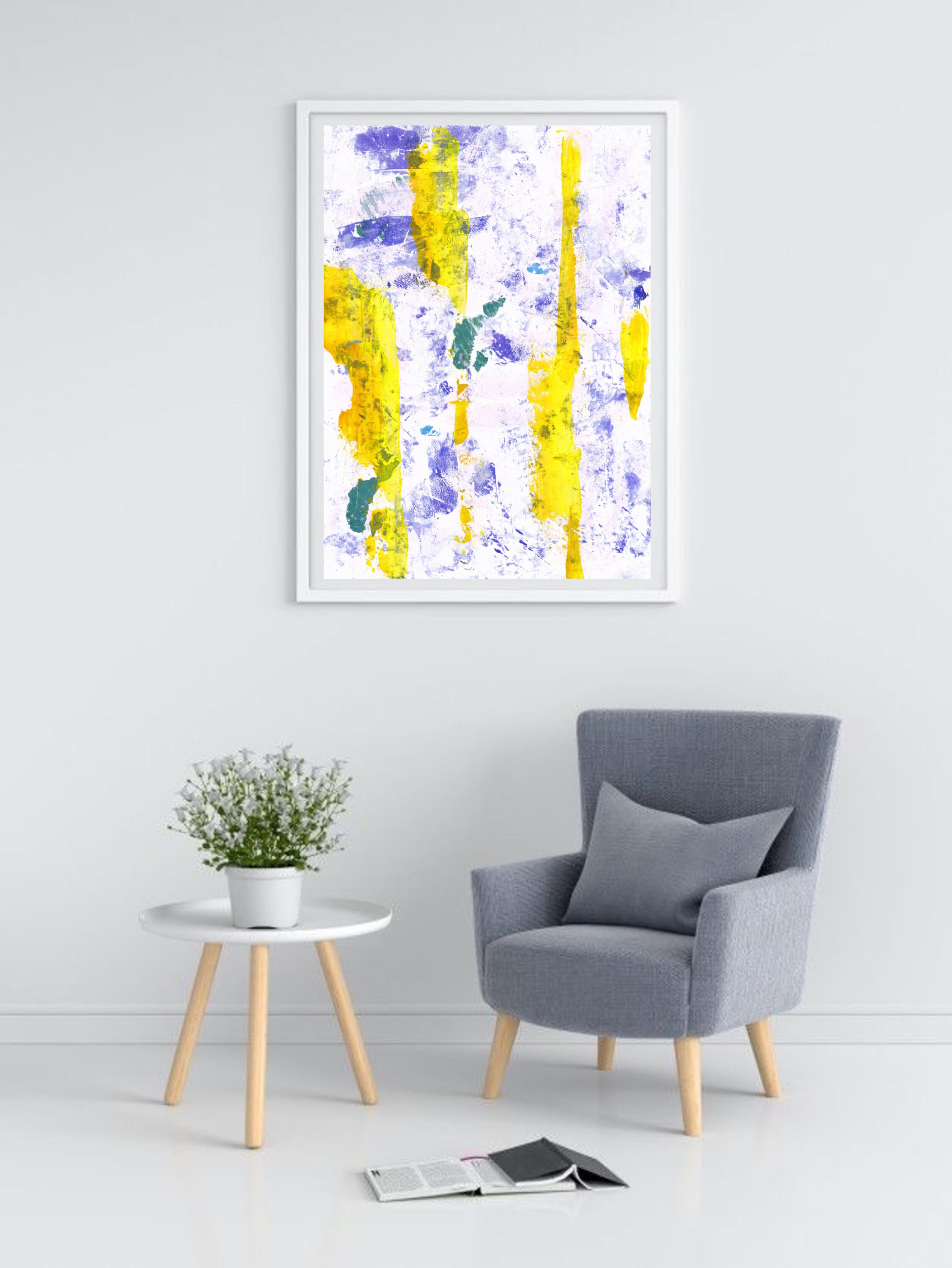 Yellow abstract art Abstract painting Digital abstraction Etsy