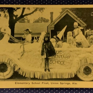 Scuola Elementare Float, Union Springs, Alabama Vintage Cartolina