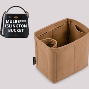 May include: A brown felt bag organizer with multiple compartments and a label that says "Joyinbag".