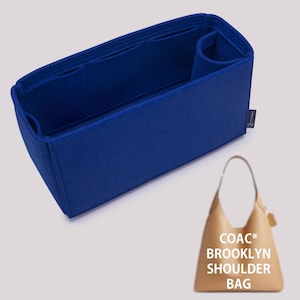 Custom Felt Shoulder Bag Organizer, Insert for Coac. Brooklyn Shoulder Bag, Purse Insert with Multiple Pockets & Zipper, Bag Organizer