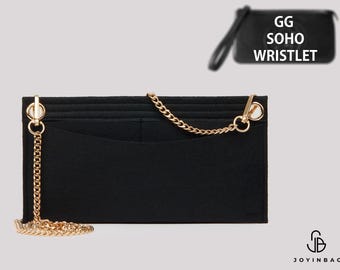 GG Soho Wristlet Conversion Kit Organizer with Eyelets - Chain Included  | Wallet Insert | Clutch Organizer | Purse Organizer