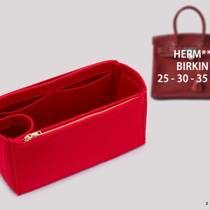 Custom Felt Birkin Organizer - Handbag Insert for Birkin 25/30/35/40 Models - Purse Insert with Multiple Pockets & Zipper - Bag Organizer