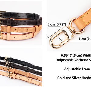 Adjustable Vachetta Leather Crossbody Strap for Handbags - Speedy, Alma, Neverfull Replacement