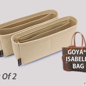 Customizable Isabelle Bag Organizer, Tote Bag Organizer with Zip Pockets, Set of 2 - Gold or Silver Zipper Options