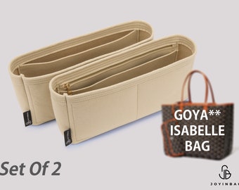 Customizable Isabelle Bag Organizer, Tote Bag Organizer with Zip Pockets, Set of 2 - Gold or Silver Zipper Options