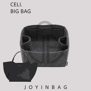 Cel Big Bag Organizer Insert, Felt Liner with Multi Pockets