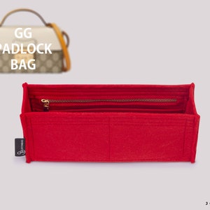 Padlock Bag Organizer Insert: Tote & Designer Handbag Liner with Zipper Pocket