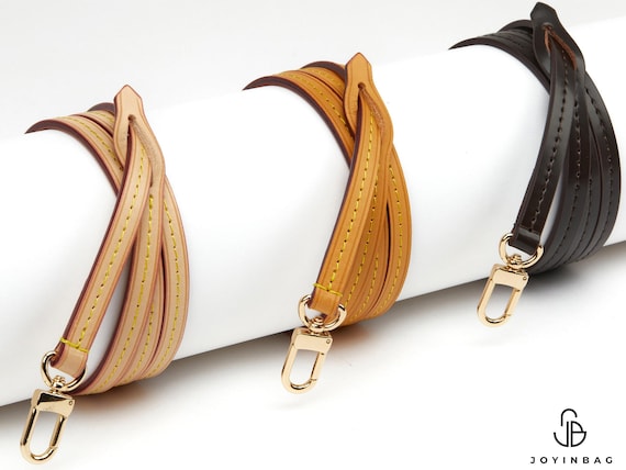 Vachetta Bag Strap, Real Leather Replacement Strap for Designer Purse, Fine Leather Strap with Stitching & Pull-Through Attachment Tab