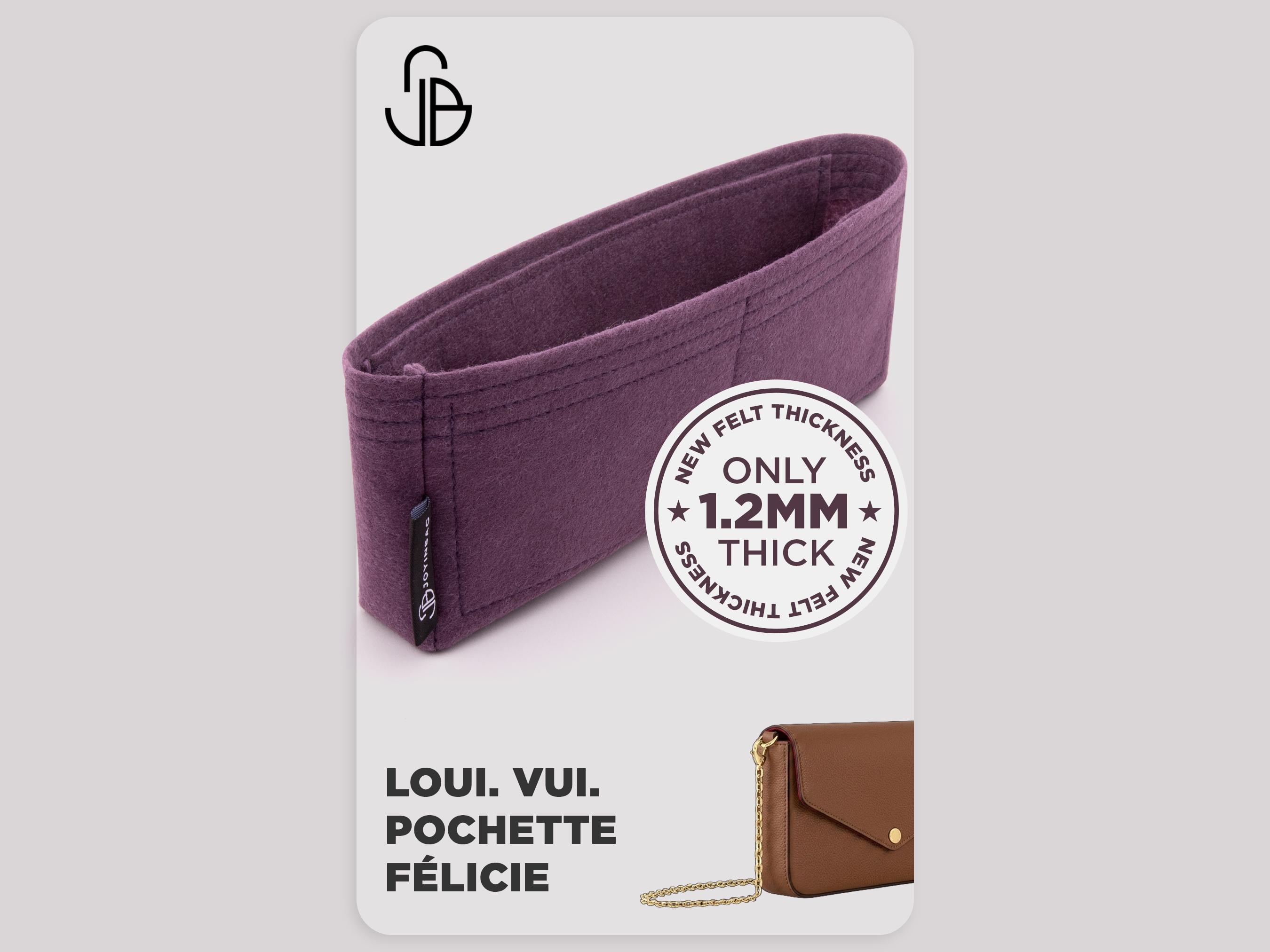 Pochette Felicie Organizer, 1.2mm Felt Bag Organizer, Purse Insert