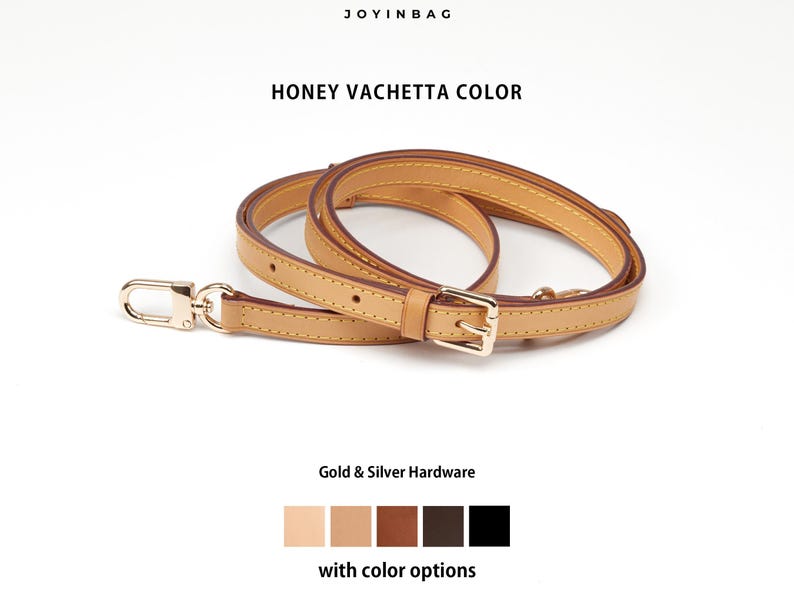 Vachetta Bag Strap, Real Vachetta Leather Replacement Strap, Adjustable Crossbody Strap for Speedy Conversion Alma Neverfull Pochette Purse image 1