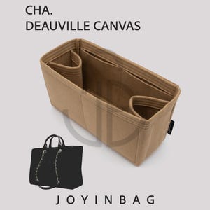 Deauville Canvas Bag Organizer Insert, 2mm Felt with 2 Bottle Holders and Interior Pockets