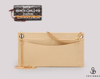 Goya. Monte-Carlo PM Clutch Conversion Kit Organizer with Eyelets - Chain Included  | Wallet Insert | Clutch Organizer |  Purse Organizer