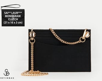 Monogram Clutch Conversion Kit Organizer with Eyelets - Chain Included  | Monogram Insert | Clutch Organizer | Monogram Purse Organizer