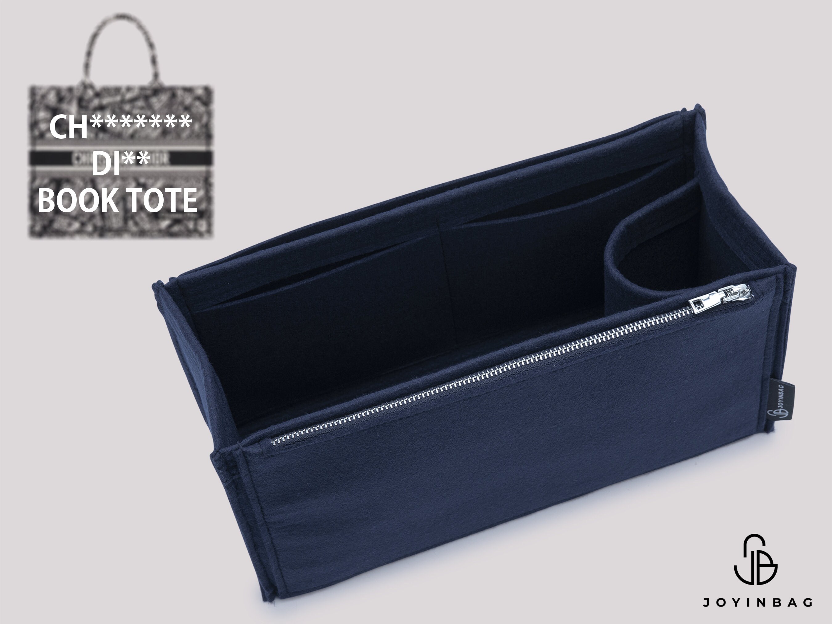 Premium Book Tote Bag Organizer - Compatible with Book Tote Small to Large - Customized Pockets, Zippered Options, & More