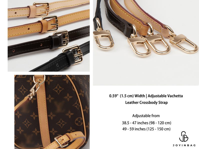 Vachetta Bag Strap, Real Vachetta Leather Replacement Strap, Adjustable Crossbody Strap for Speedy Conversion Alma Neverfull Pochette Purse image 2