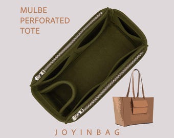 Handmade Felt Tote Bag Organizer: Perforated Bag Insert with Pockets