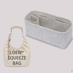 Purse Organizer For Loew. Squeeze Tote Bag | Tote Bag Organizer | Designer Handbag Organizer | Bag Liner | Purse Insert | Purse Storage
