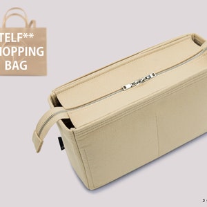 Purse Organizer with Zipper Top Closure For Telf. Shopping Bag | Tote Bag Organizer | Designer Handbag Organizer | Bag Liner | Purse Insert