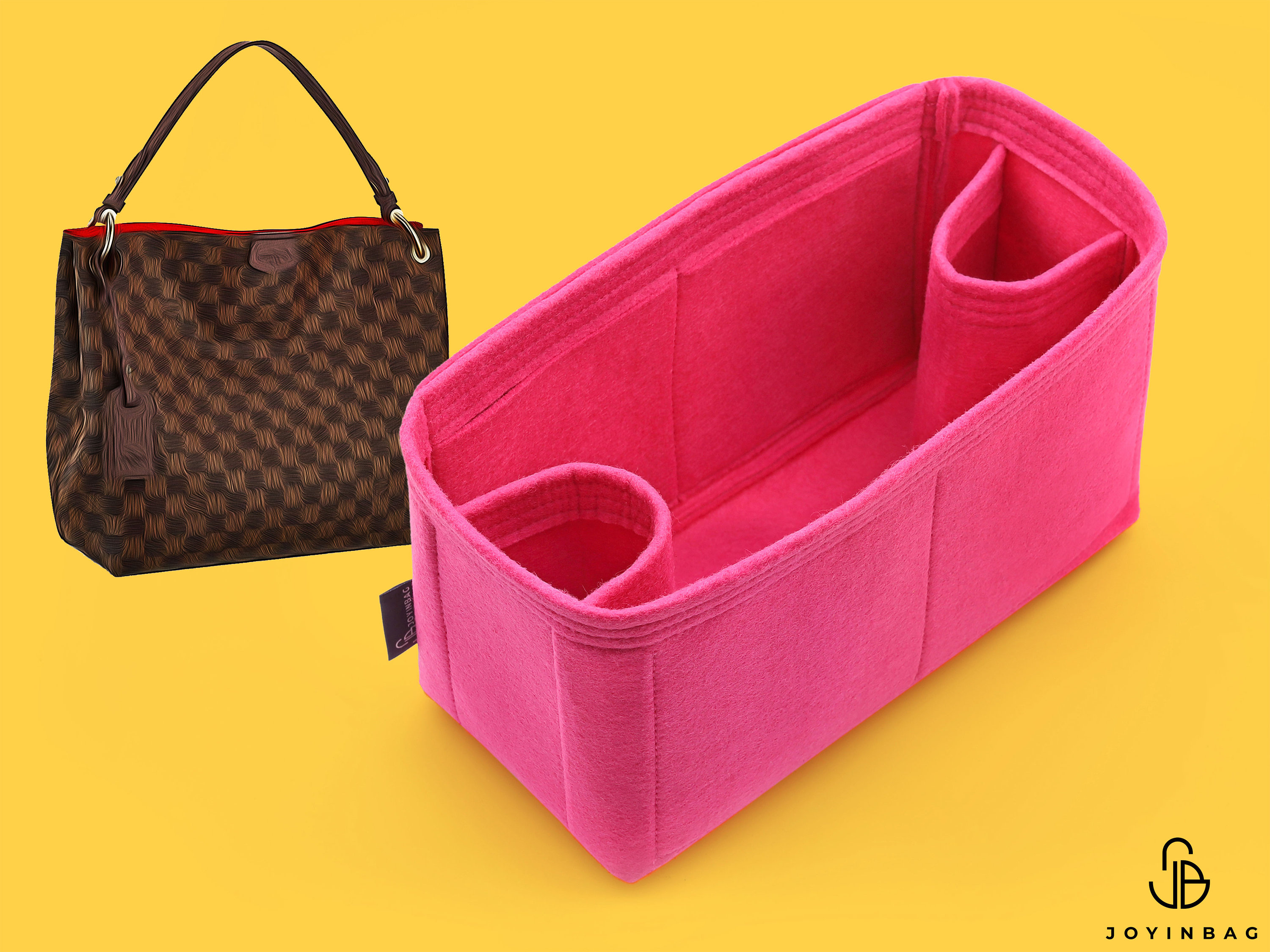 Handbag Organizer with Interior Zipped Pocket compatible with LV Graceful PM  and Graceful MM