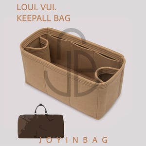 Keepall Bag Organizer Insert, Felt Tote Organizer with Pockets and Bottle Holders