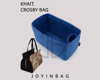 Crosby Bag Organizer Insert, 2mm Felt Purse Liner with Bottle Holder and Pockets