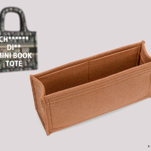 Mini Book Tote Bag Insert & Book Tote Purse Organizer - High-Quality Felt, Multiple Sizes - Pockets for Ultimate Organization