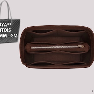 Artois PM/MM/GM インサート: トートバッグオーガナイザー、ハンドバッグシェイパー、ジッパーバッグライナー - 10ポケット、フェルト、カスタムカラー - ハンドバッグ収納ソリューション