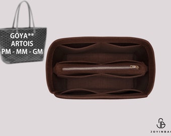 Artois PM/MM/GM Inserto: organizer per borse tote, modellatore di borse, fodera per borse con cerniera - 10 tasche, feltro, colori personalizzati - Soluzione per riporre borsette