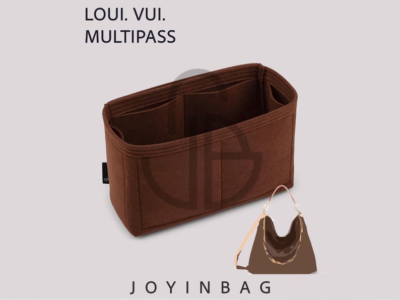 Organizador de bolsas multiusos con inserto de fieltro y 6 bolsillos interiores imagen 1