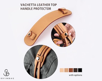 Premium Vachetta Leather Top Handle Protector - Perfect Fit for Neverfull PM, MM, GM & More - Shoulder Strap Pads - Fit Neverfull Strap