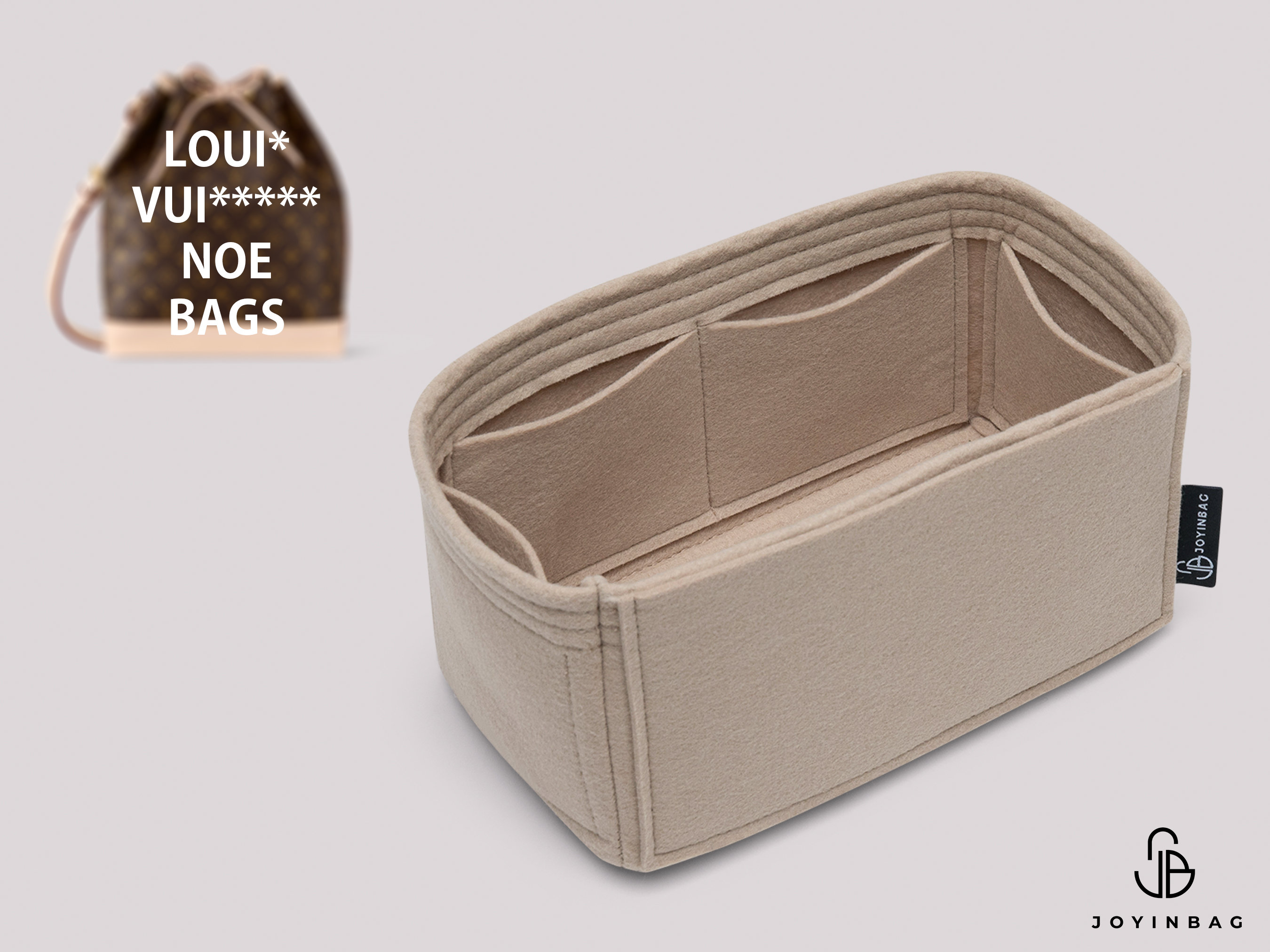 Organizer In Feltro Per Borsa A Secchiello Lckaey – Inserti Con Cerniera Per Borsa NOE BB, Petit NOE, NM – Dimensioni S (20x12.7x9.9 Cm), M, L