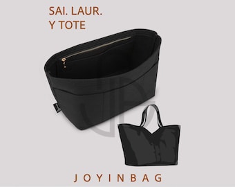 Organizador de bolsa em formato de Y, feito em feltro de 2 mm com bolso com zíper.
