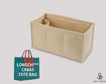 Organizador de bolsa Cabas Tote com compartimento múltiplo em feltro e porta-garrafas (tamanhos L e S)
