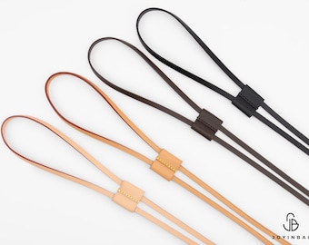 Vachetta Leather Drawstring Replacement with Cinch Keeper Slide Stopper - Leather Drawstring Cord for Bucket Bag, Backpack Purse or Satchel