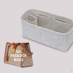 Purse Organizer For Padlock Bags | Tote Bag Organizer | Designer Handbag Organizer | Bag Liner | Purse Insert | Purse Storage