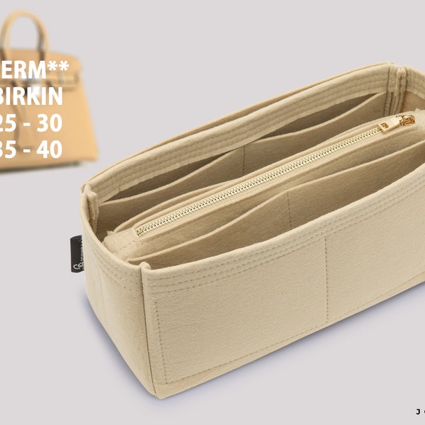 Birkin 25 30 35 40 Felt Bag Organizer with Removable Zipper Pouch