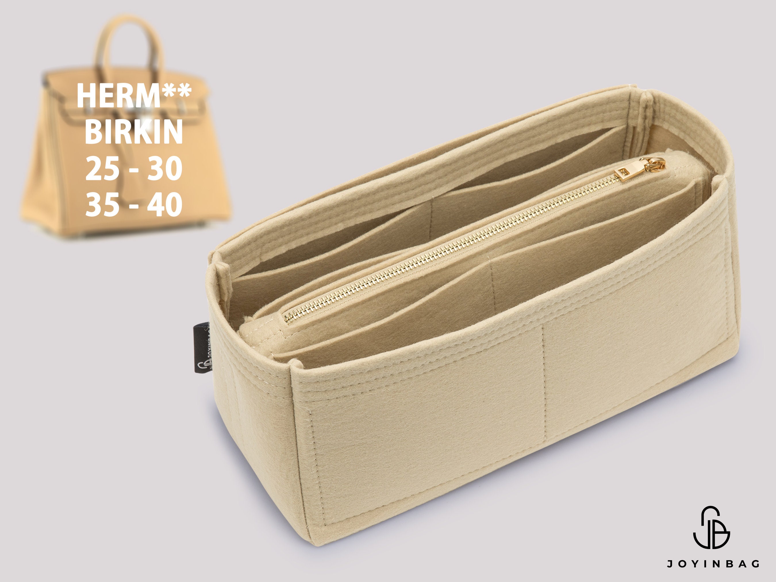 Custom Felt Birkin Organizer Handbag Insert for Birkin 25 30 35 40 Models Purse Insert With Multiple Pockets Zipper Bag Organizer Etsy