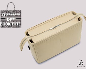 Organizador para bolsos de libros - Fieltro de primera calidad para tamaños pequeños y grandes - Cierre de cremallera, colores personalizados - Protege y organiza tu bolso