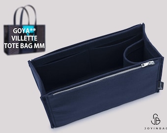 Personalizowany organizer do torebki Villette Tote MM z filcu, organizer do torebki z kieszeniami na zamek błyskawiczny, idealny do rozmiaru – zamek błyskawiczny w kolorze złotym lub srebrnym