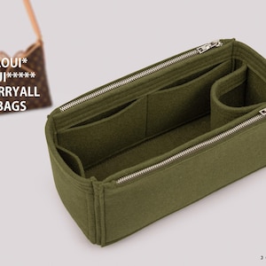 CarryAll Travel Bag Organizer Felt Insert With Zipper Pockets