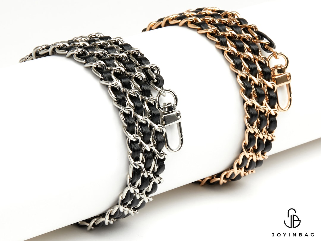 Leather Chain Strap for Purse, Black Purse Chain Strap, Chain Strap