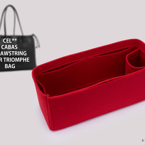 Handbag Organizer For Cel. Cabas Drawstring Cuir Triomphe | Tote Bag Organizer | Designer Purse Organizer | Bag Liner | Purse Insert