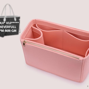Organizador de Bolsa Neverfull PM MM GM, com Bolso com Zíper e Porta-Garrafas. Ideal para Bolsas Neverfull PM MM GM.