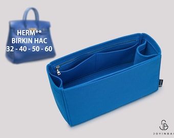 Organiseur Birkin personnalisé en feutre - Insertion de sac à main pour modèles Birkin 25/30/35/40 - Insertion de sac à main avec plusieurs poches et fermeture à glissière - Organiseur de sac