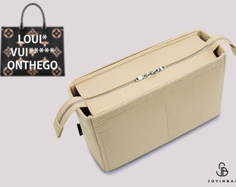 Onthego Purse Organizer | Felt Bag Shaper for PM, MM, GM | Designer Handbag Insert with Zippered Closure, Bottle Holder | by Joyinbag®